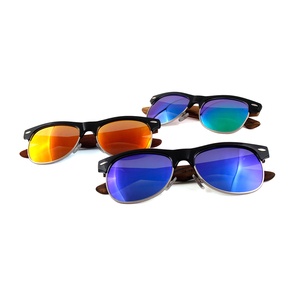 2025 classique demi-monture en bois bambou lunettes de soleil vente chaude mode lunettes de soleil métal en bois polarisé lentille lunettes de soleil - Product Image 5