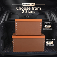 Organisateur de coffre de voiture haut de gamme en cuir, boîte de rangement de luxe pour coffre de voiture, grande capacité, robuste, imperméable, simple et élégant pour SUV