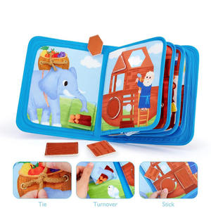 Venta al por mayor de libros de imágenes de fieltro suave <span class=keywords><strong>para</strong></span> Educación Temprana, libro de animales de granja ocupado, logotipo de Color personalizado <span class=keywords><strong>para</strong></span> niños pequeños, tiempo de lectura silencioso - Product Image 3