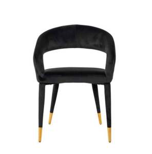 Chaise de salle à manger directement en usine Chaise d'appoint moderne en velours rembourrée à dossier arrondi Support de chaise en gros et conception personnalisée - Product Image 3