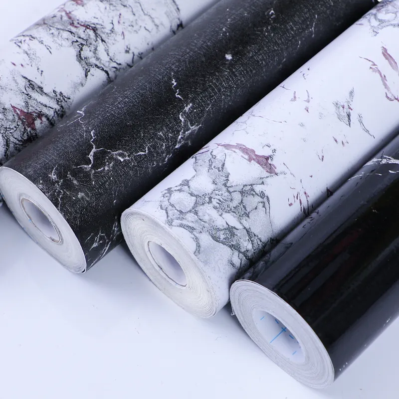 Jinyi — revêtement autocollant en vinyle, papier peint en PVC, vinyle, autocollant, effet marbre, feuille d'aluminium, décoration, revêtement pour étagères