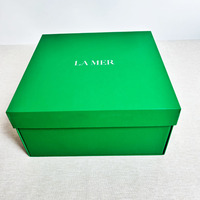 Sérum de luxe soins de la peau cosmétiques mystère boîte-cadeau de base supérieure papier vert brillant à lèvres boîte d'emballage pliante