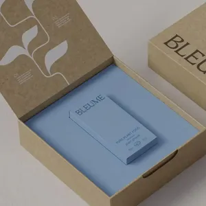 साबुन पैकेजिंग के लिए यूवी/उभरा लोगो मुद्रित अनुकूलित पेपर कार्टन के साथ इको ब्लू फोल्डिंग बॉक्स