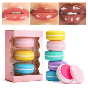 Ensemble de baumes à lèvres <span class=keywords><strong>DIY</strong></span> à étiquette privée, <span class=keywords><strong>baume</strong></span> à lèvres mignon en forme de macaron, lot de 3, cadeau, saveur de fruits pour enfants, hydratation longue durée, <span class=keywords><strong>baume</strong></span> à lèvres biologique - Product Image 1