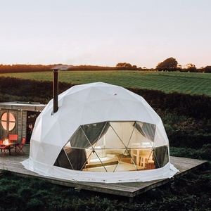 Dôme de glamping hivernal préfabriqué en forme d'igloo pour l'hôtellerie en plein air avec poêle - Product Image 2