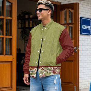 Giacca da Baseball con stampa floreale retrò da uomo-<span class=keywords><strong>cappotto</strong></span> color block a manica lunga con motivo damascato Vintage - Product Image 5