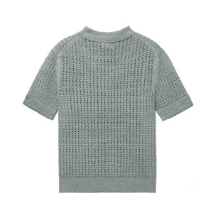 AiNear Vente en gros de chemises pullover en cachemire à manches courtes <span class=keywords><strong>col</strong></span> polo creux Oem & Odm avec logo personnalisé <span class=keywords><strong>Pull</strong></span> crochet pour hommes - Product Image 6