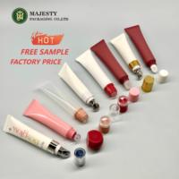 Tube de baume à lèvres rose personnalisé, tube de luxe à presser, 10-30 ml, tubes à lèvres en plastique, contenants vides avec bouchon à clapet