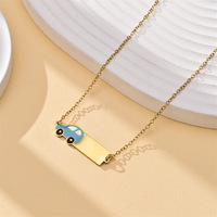 Collier en acier inoxydable avec plaque nominative, bijoux fantaisie, collier mignon pour filles, bracelet plaqué or 18 carats pour femmes