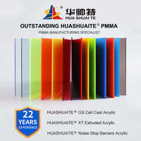 Panneaux design HUASHUAITE, feuilles de plastique transparentes colorées, plaque acrylique pour panneau de porte