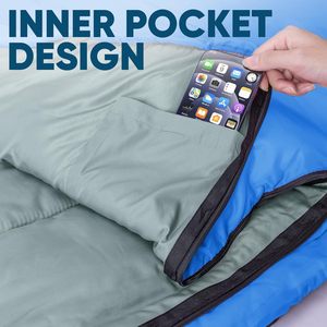 Sac de couchage d'<span class=keywords><strong>été</strong></span> à capuche ultra-léger et imperméable en polyester/nylon, idéal pour le camping, la randonnée et le trekking – Offre spéciale - Product Image 4