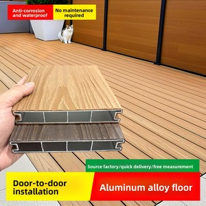Revêtement de sol gaufré en alliage d'aluminium et bois composite anti-corrosion pour terrasses et pavés de cour extérieure - Product Image 2