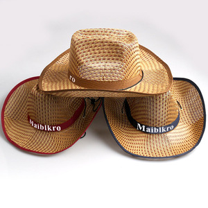 Summer Company's Printed Logo Outdoor Sunscreen Hat Sombrero <span class=keywords><strong>de</strong></span> vaquero <span class=keywords><strong>de</strong></span> paja <span class=keywords><strong>para</strong></span> hombres y mujeres al por mayor - Product Image 2