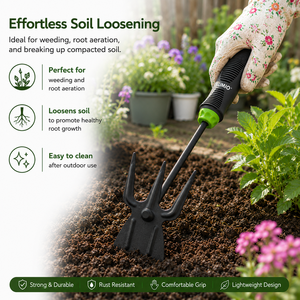 Herramienta de Cultivo para Excavar y Trasplantar, Rastrillo Pequeño de Mano con Horquilla y Pala, con Mango de Agarre Suave - Product Image 3