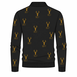 <span class=keywords><strong>Pull</strong></span> court à col rond pour homme, nouvelle collection <span class=keywords><strong>de</strong></span> Noël, imprimé élan, manches longues, tendance - Product Image 2