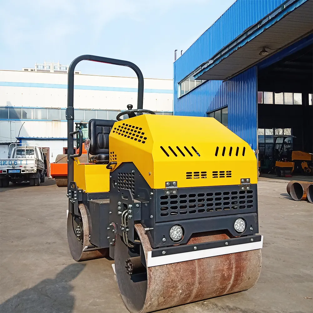 Portable 1 Ton 1.5 Ton 2 Ton Ride On Tandem Small Compactor Two Wheel Vibrating Drum Road Roller