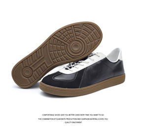 รองเท้าเดินลำลองผู้ชายแบบผูกเชือก พื้นหนานุ่ม ระบายอากาศได้ดี วัสดุหนังนิ่ม สวมใส่สบาย กันลื่น แฟชั่นทันสมัย - Product Image 5