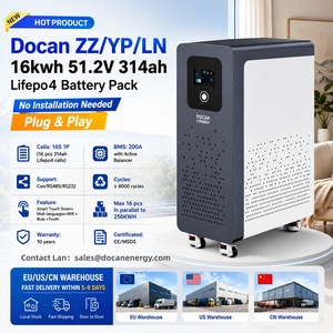 EU Stock 48kWh 51.2V 314Ah 330ah 300ah <b>Battery</b> Pack Solar Storage System Home Power <b>Backup</b> Supply Smart BMS for - Product Image 1