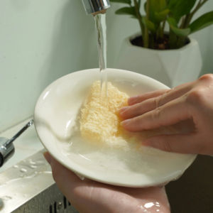 <b>Natural</b> Eco-Friendly Square Loofah Dishwashing <b>Sponge</b> Pad Biodegradable Kitchen Scrubber for Pots & Utensils Available in Stock - Product Image 2