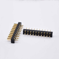 Connecteur de batterie en laiton plaqué or 10 broches, mâle-femelle, pas de broches 2,54 mm, à angle droit, simple rangée, pour applications PCB