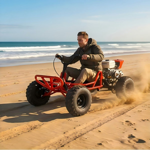 Go <span class=keywords><strong>Kart</strong></span> <span class=keywords><strong>de</strong></span> Pedales <span class=keywords><strong>de</strong></span> 212 CC y 4 Tiempos, Todoterreno, a Gasolina, para Adultos y Niños, 60 km/h, CVT, Ruedas <span class=keywords><strong>de</strong></span> 10 Pulgadas - Product Image 3