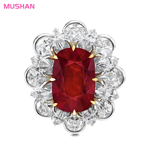 Mustan nhà máy đồ trang sức S925 Sterling Silver nhẫn carbon cao Kim Cương Vòng phòng thí nghiệm phát triển <span class=keywords><strong>Ruby</strong></span> đá quý trang sức phụ nữ đám cưới ban nhạc - Product Image 1