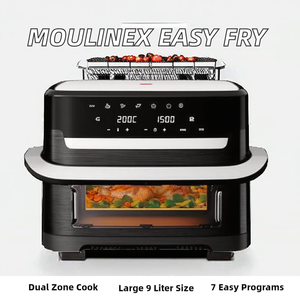 Freidora de Aire <span class=keywords><strong>Moulinex</strong></span> Easy Fry de Doble Cesta, Gran Capacidad de 9L, Doble Zona con Divisor Extraíble, Para 8 Personas, 7 Programas Intuitivos, Uso Doméstico, 5+ - Product Image 2