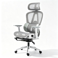Chaise de bureau ergonomique en maille avec accoudoirs 8D, chaise de jeu inclinable avec repose-pieds