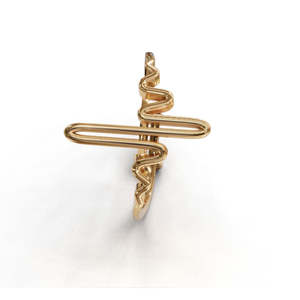 Anillo Ajustable de Plata de Ley con Diseño de Latido de Corazón y Acabado en Oro - Product Image 3