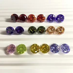 HQ GEMS 15 colors Cubic Zirconia 3A Quality Round Shape Stones Cubic Zirconia In Loose Gemstone