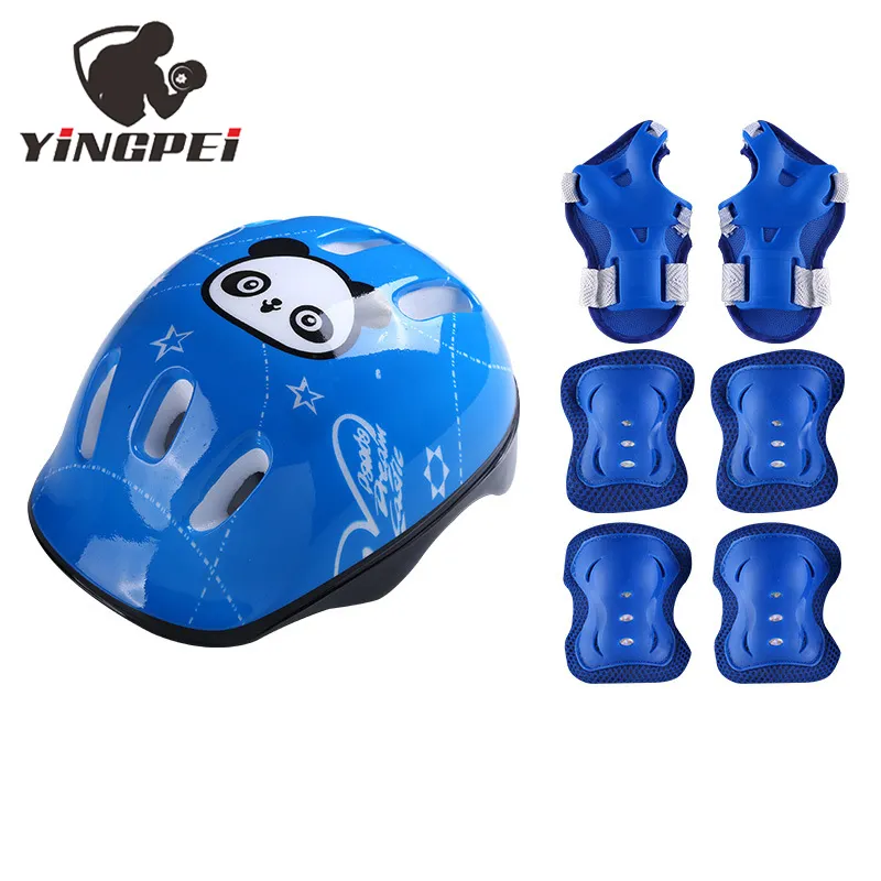 YINGPEI Wholesale Kids Knee Elbow Pads Sports Riding Helmet Wrist Guard 7PCS Sports Safety Protector Skate Protective gear