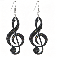 Boucles d'oreilles pendantes en acrylique motif note de musique, style dessin animé, tendance, bijoux faits à la main pour femmes, pour usage quotidien