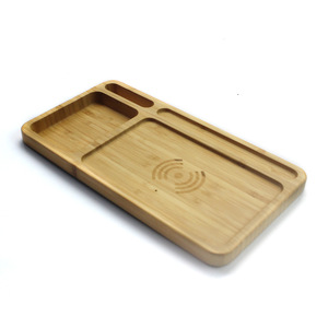 Caricatore Wireless in Bambù Ecologico da 15W con 2 in 1 Base di Ricarica e Scatola Portaoggetti per Telefono Cellulare Modello YX-788 Marca YX - Product Image 3