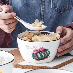 Bol à nouilles rondes en céramique 4.5/5.5 pouces, bol en céramique, top et bol de riz pour le petit déjeuner, style japonais - Product Image 4