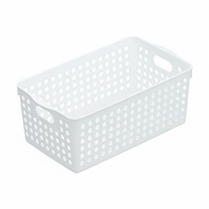 Cesto portaoggetti bianco largo Inomata - Product Image 1