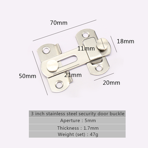 घरेलू स्टेनलेस स्टील 3 इंच 4 इंच विरोधी चोरी दरवाजा कुंडी ताला खिड़की बकसुआ ताला - Product Image 4