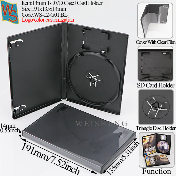 1-Étui DVD+Porte-Carte G01 - Noir