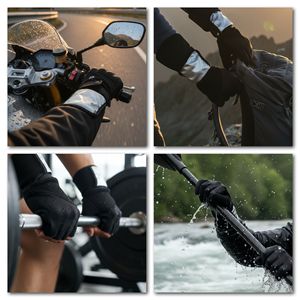 Guanti Sportivi OEM Personalizzabili con Touchscreen, Protezione Pioggia, Fascia Riflettente al Polso, Caldi, Antivento, Dita Separate per Snowboard - Product Image 3