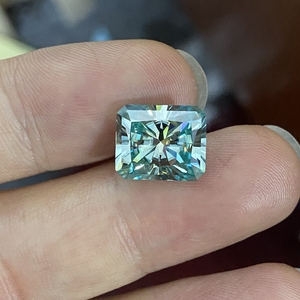 Gemas HQ de <span class=keywords><strong>diamante</strong></span> de Aguamarina azul claro, gemas sueltas de moissanita de corte radiante para fabricación de anillos, 10x14mm, <span class=keywords><strong>8</strong></span> quilates - Product Image 4