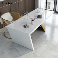 Ensemble de bureau entreprise exécutive table de bureau design moderne mobilier de bureau en pierre acrylique OEM