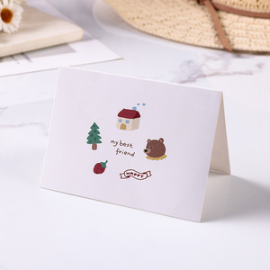 การ์ดอวยพร<span class=keywords><strong>พับ</strong></span>ได้ลายการ์ตูนสัตว์น่ารัก ลายหมี<span class=keywords><strong>กระต่าย</strong></span>แบบคาวาอิ พิมพ์ออฟเซ็ต 3 มิติ การ์ดกระดาษ - Product Image 6
