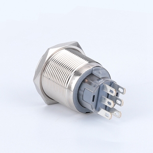 22mm OFF on IP65 Metal Key Knob <strong>Switch</strong> <strong>Latching</strong> 2NO+2NC 3 Position <strong>6</strong> <strong>Pin</strong> Terminal Stainless Steel Rotary <strong>Push</strong> <strong>Button</strong> <strong>Switch</strong> - Product Image 4