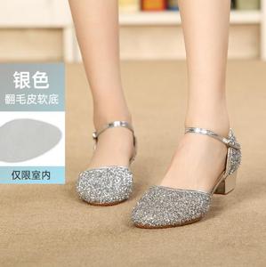 <span class=keywords><strong>Sandali</strong></span> bambina strass latino scarpe <span class=keywords><strong>da</strong></span> <span class=keywords><strong>ballo</strong></span> per bambini tacco alto principessa Glitter pelle traspirante antiscivolo scarpe - Product Image 3