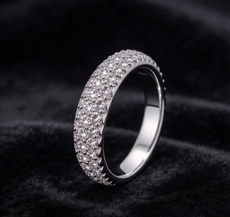 Key Rings Dimonds Custom Wide Version Luxury Round Brilliant Cut Lab Grown Diamond IGI ...