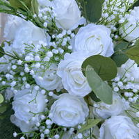 Boule de fleurs artificielles blanches magnifiques faites à la main Sunwedding, centre de table de mariage pour Noël, rentrée scolaire, Nouvel An chinois