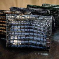 Pochette exotique de haute qualité en peau de crocodile du Nil patinée véritable Sac à main de luxe en cuir de crocodile véritable pour hommes