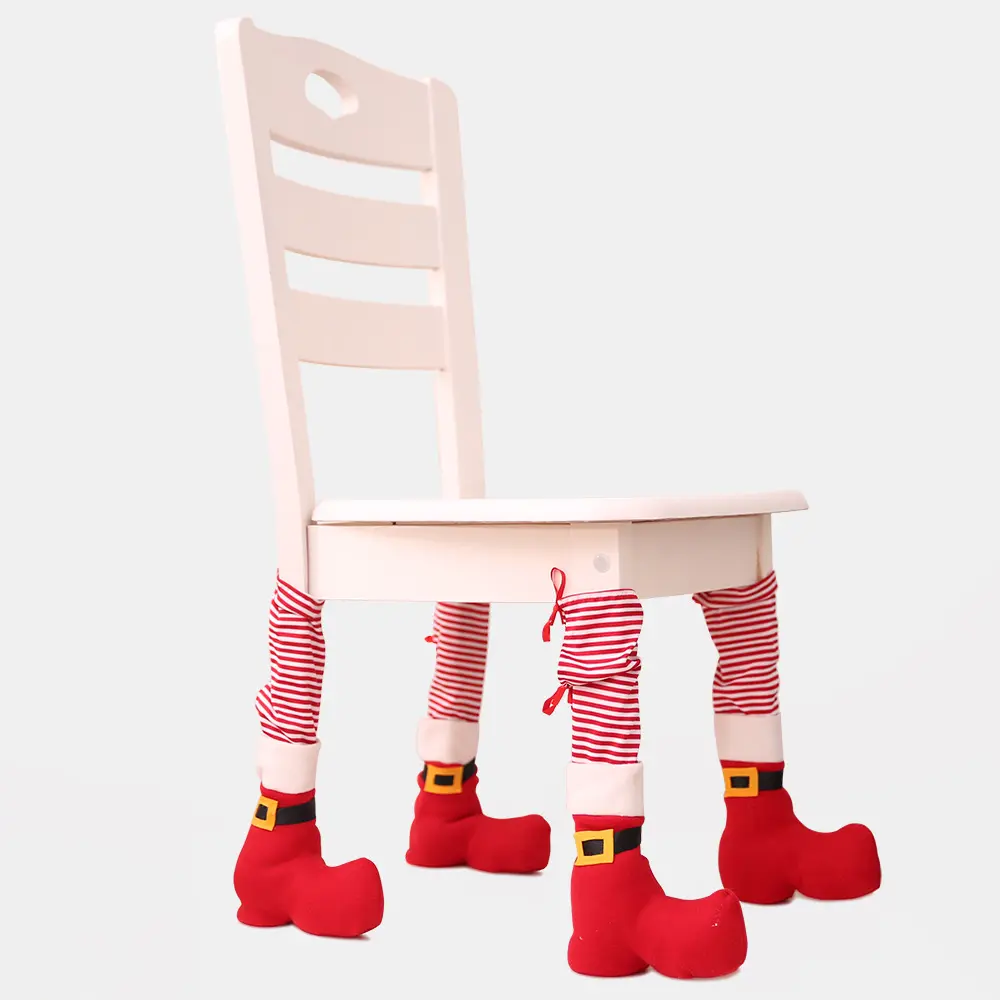 Criativo 2023 Natal Mesa Pé Meias Cadeira Leg Covers Floor Protetores Pano Móveis Pés Manga Decoração De Natal