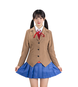Disfraz de Cosplay de Monika del Anime Doki Doki Literature Club, Uniforme Escolar para Mujer, Disfraz de Fantasía - Product Image 1