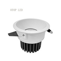 COB lampu sorot dalam ruangan, lampu sorot LED plafon bulat Anti silau, lampu Downlight aluminium untuk rumah, Hotel