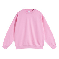 Nouveau design – Sweat-shirt d'hiver en molleton à col ras du cou, coupe oversize, couleur unie, 420 g/m², en coton épais, épaules tombantes, doublé